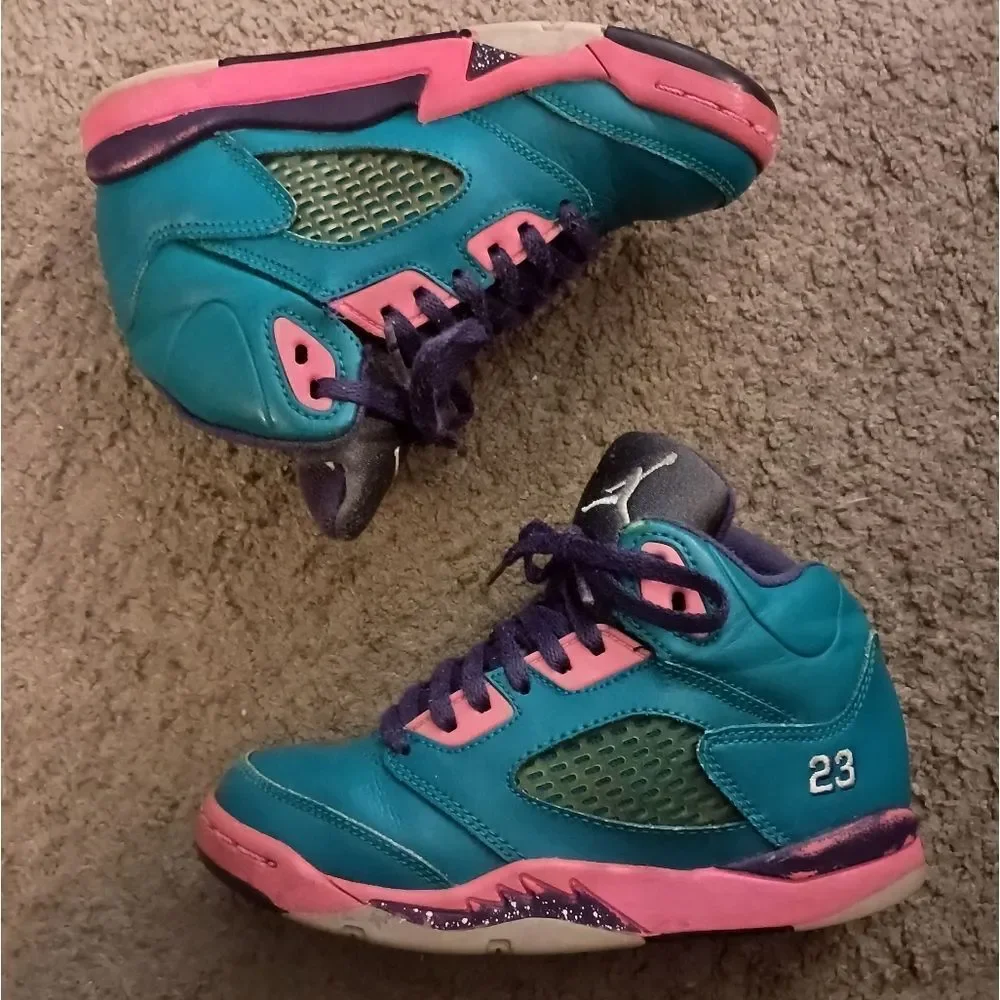 Air Jordan Retro 5 'Tropical' [440893-307] Toddlers Size 12c Sneakers PRE-OWNED